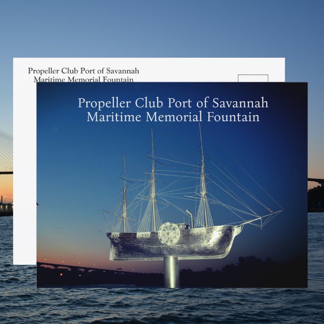 Maritimt minnesmärke Savannah GA Fotografiskt Vykort (Skapare uppladdad)