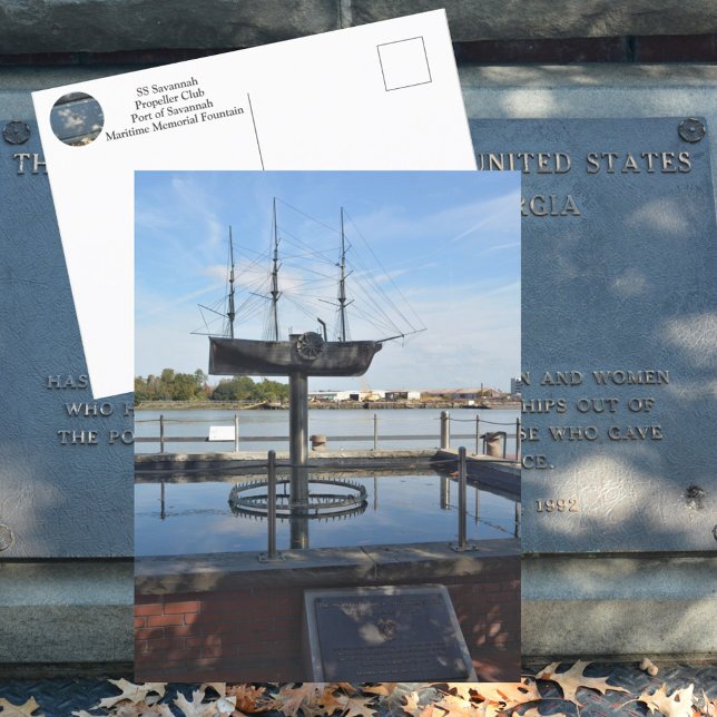 Maritimt minnesmärke SS Savannah Georgia Fotografi Vykort (Skapare uppladdad)
