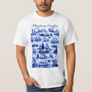 MARITIMT VINTAGEFRAKTER som SEGLAR SKYTTLAR som ä T Shirt