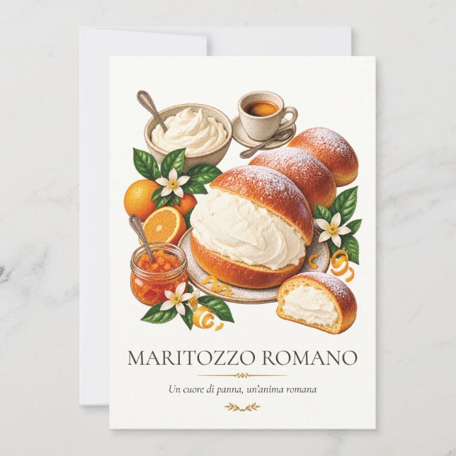 Maritozzo Romano – Vintage Italian Dessert Inbjudningar (Framsida)