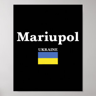 Mariupol Ukraina Och Ukrainas Flagga Poster