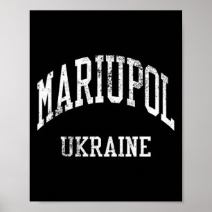 Mariupol Ukraina Retro 70-talet College Sportstil  Poster