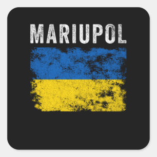 Mariupol Ukraina Ukrainas patriotiska Fyrkantigt Klistermärke