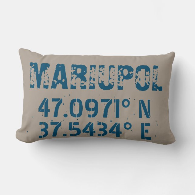 Mariupol Ukraine Latitude & Longitude Distressed  Lumbarkudde (Framsida)