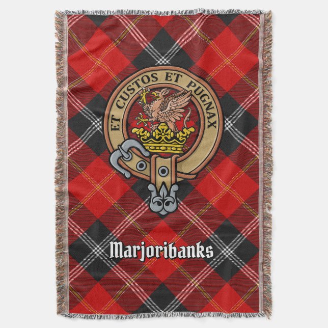 Marjoribanks klanvapen över tartan filt (Framsidan Vertikal)