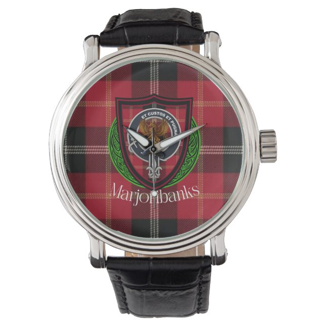 Marjoribanks Scottish Clan Tartan & Crest Armbandsur (Framsida)