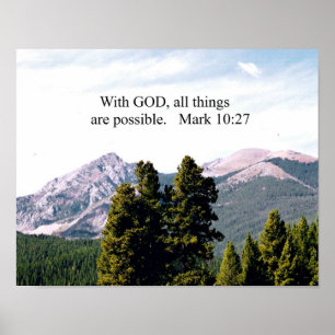 Mark 10:27 Med Gud är allt sak möjligt. Poster