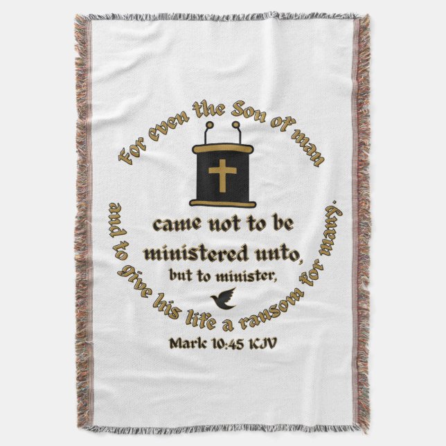 Mark 10:45 KJV Bible Verse Faith with Scriptures Filt (Framsidan Vertikal)