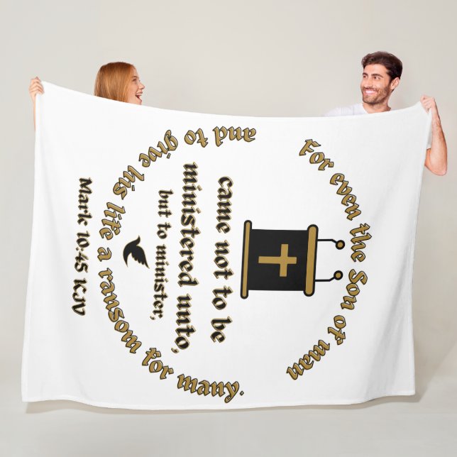 Mark 10:45 KJV Bible Verse Faith with Scriptures Fleecefilt (På plats)