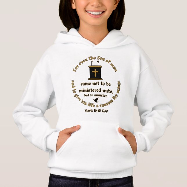 Mark 10:45 KJV Bible Verse Faith with Scriptures T Shirt (Framsida)