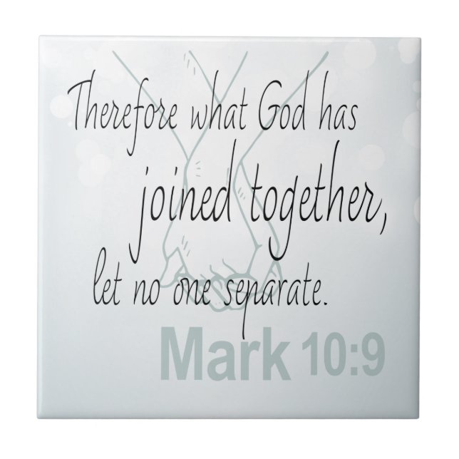 Mark 10:9 Giftermål Bible Verse Kakelplatta (Framsidan)