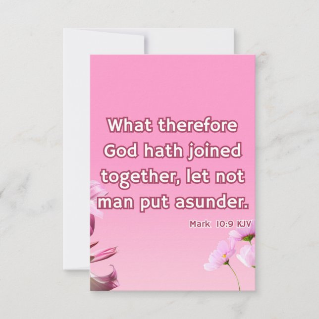 Mark 10:9 KJV Bible Scripture Pic Hälsning Kort (Framsida)
