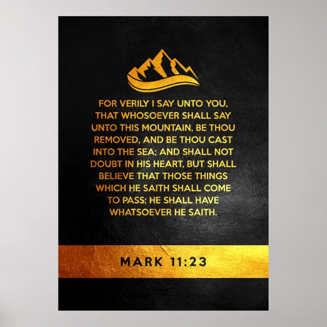 Mark 11:23 Bibelverse Poster (Framsidan)