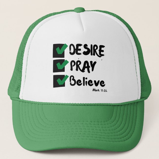 Mark 11:24 Bible Verse Faith-Inspired Andlig Keps (Framsida)