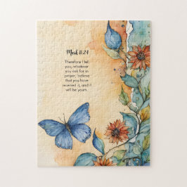 Mark 11:24 Christian Bible Verse Image Pussel