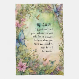 Mark 11:24 Christian Watercolor Image Kökshandduk