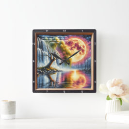 Mark 11:24 Devotional Clock: Customized Scripture Fyrkantig Klocka