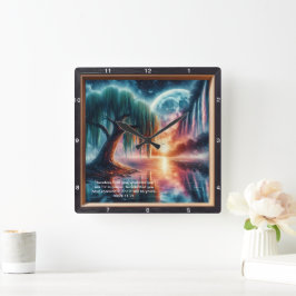 Mark 11:24 Faith Affirmation: Anpassningsbar Wall Fyrkantig Klocka