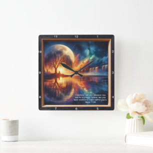 Mark 11:24 Grace Clock: Personlig Christian Gif Fyrkantig Klocka