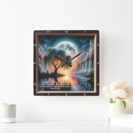 Mark 11:24, inspirationstid: Anpassad design Fyrkantig Klocka