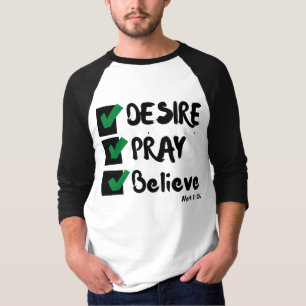 Mark 11:24 KJV Bible Scripture Manar 3/4 T Shirt