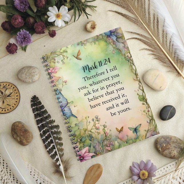 Mark 11:24 Kristet akvarellbild Anteckningsbok (Skapare uppladdad)