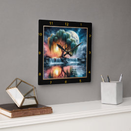 Mark 11:24 Peace Clock: Personlig Gift of Faith Fyrkantig Klocka