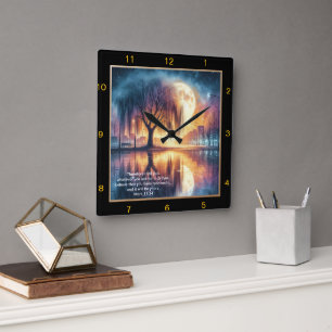 Mark 11:24 Prayer Clock Anpassningsbar Tro Persona Fyrkantig Klocka