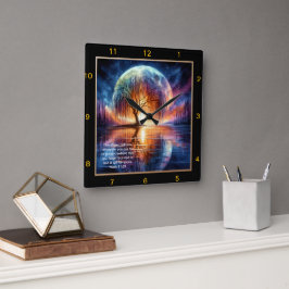 Mark 11:24 Prayerful Time: Personlig Scripture Fyrkantig Klocka