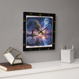 Mark 11:24 Tro Clock: Personlig Andlig Fyrkantig Klocka