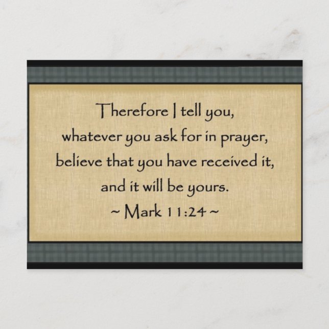Mark 11:24: vykort (Framsida)
