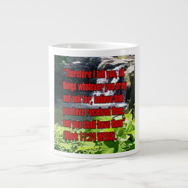 Mark 11:24 WEBU Mug Jumbo Mugg (Framsidan)