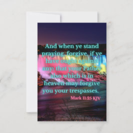 Mark 11:25 KJV Bible Verse Pic Flat Hälsning Kort