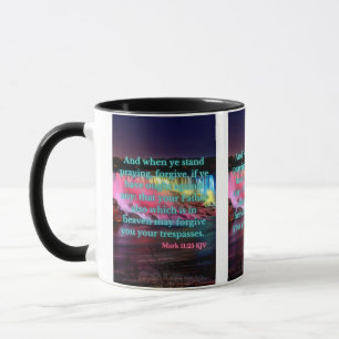 Mark 11:25 KJV Bible Verse Pic Two-Tone Mugg