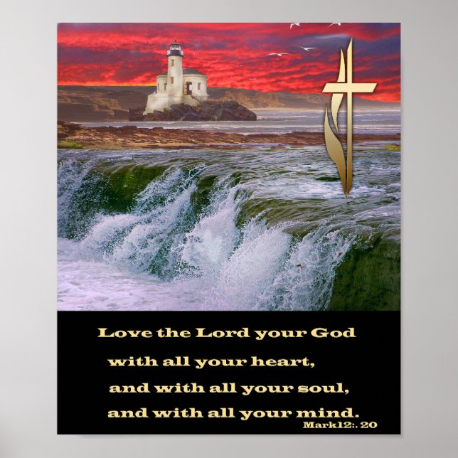 Mark 12:20 Kärlek: Gud poster Gud. (Framsidan)