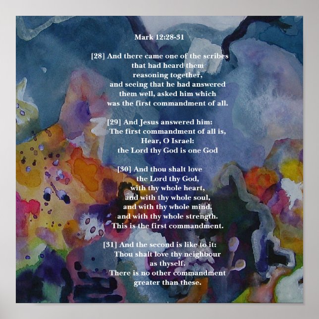 Mark 12:28-31 poster (Framsidan)