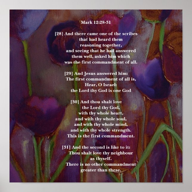 Mark 12:28-31 poster (Framsidan)
