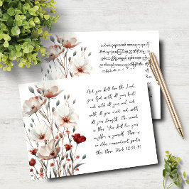 Mark 12:30-31 English Burmese Rosa Poppy Notecard Anteckningskort