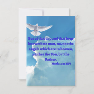 Mark 13:32 KJV Bible Verse Pic Flat Greeting Card Kort