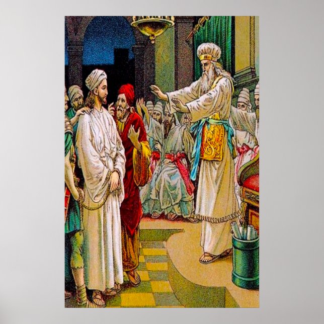 Mark 14:53-65 Jesus före högste Priests poster (Framsidan)