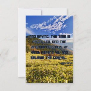 Mark 1:15 KJV Bible Scripture Pic Hälsning Kort