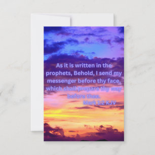 Mark 1:2 KJV Bible Verse PIC Flat Greeting Card Kort