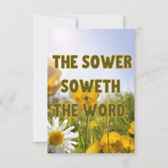 Mark 4:14 KJV Bible Scripture Pic Hälsning Kort (Framsida)