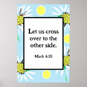 Mark 4:35 Fet Daisy - Pastellblå Gult Poster