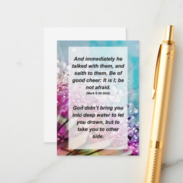 Mark 6:50 och omedelbart pratade han med dem och tilläggskort (Fram/Back In Situ)