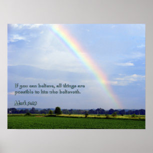 Mark 9:23 Regnbåge Poster