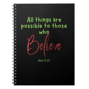 Mark 9:23 Tro Scripture Anteckningsbok