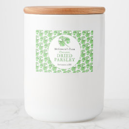 Märk av torkad halvfärgsfärgad anpassningsbar örb  mat etiketter