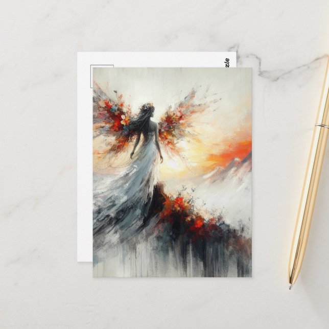 Märk Fairy på bergsfantasi Vykort (Fram/Back In Situ)