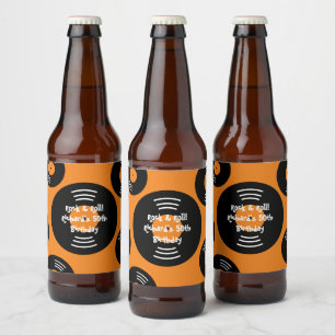 Märk flaska i DIY Sten & Roll Födelsedagsfest Ölflaska Etikett